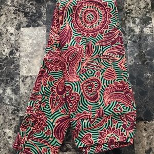 Lularoe One Size OS Green orange hearts